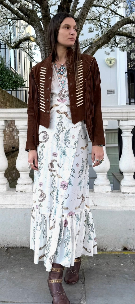 Silk wrap dress white