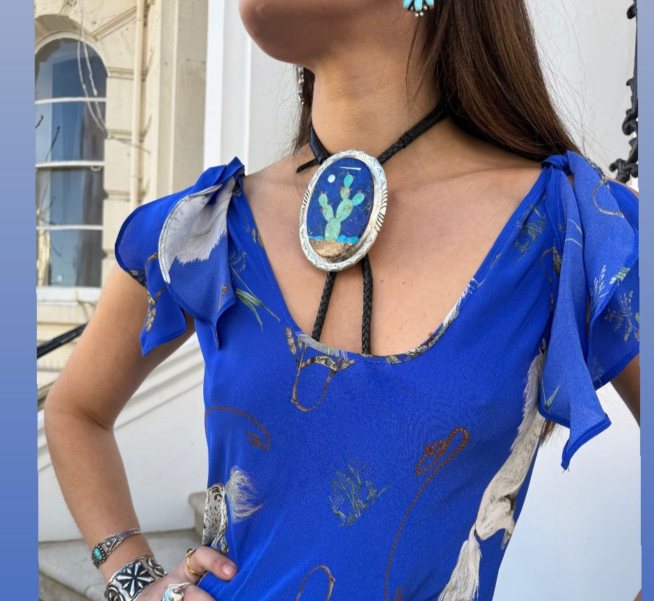 Anazing Inlaid bolo tie