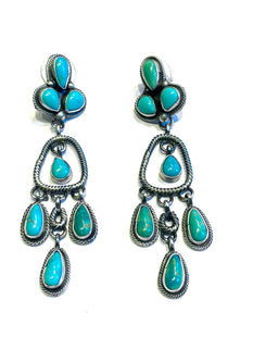 Earrings Rare emerald green turquoise