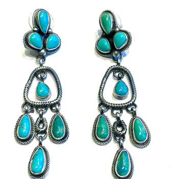 Earrings Rare emerald green turquoise