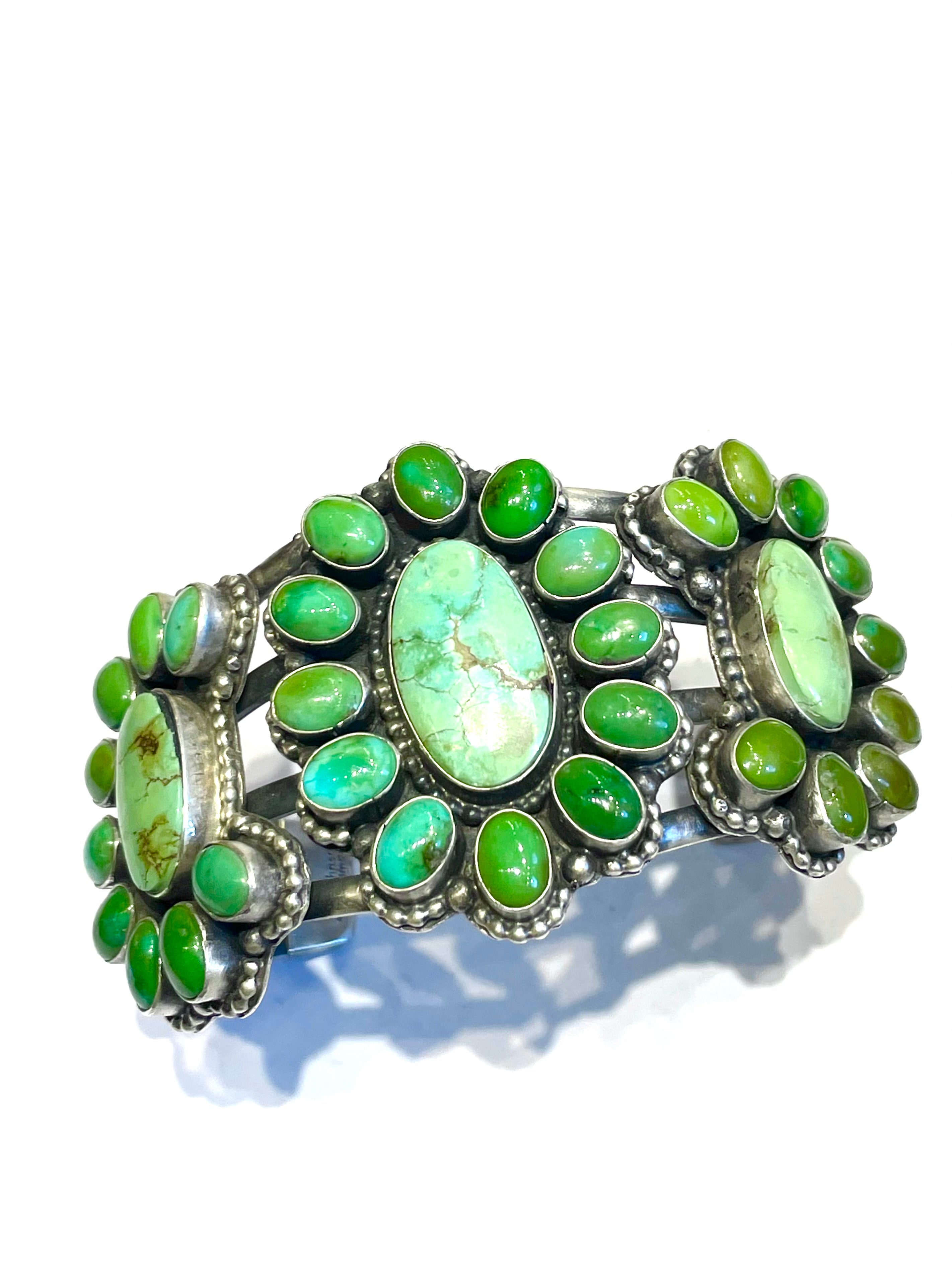 Amazing Navajo rare emerald turquoise bracelet