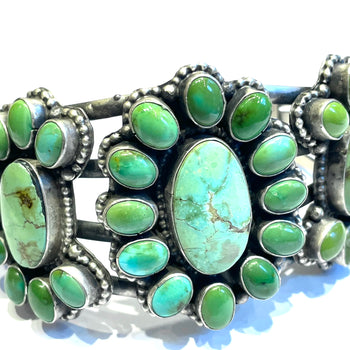 Amazing Navajo rare emerald turquoise bracelet