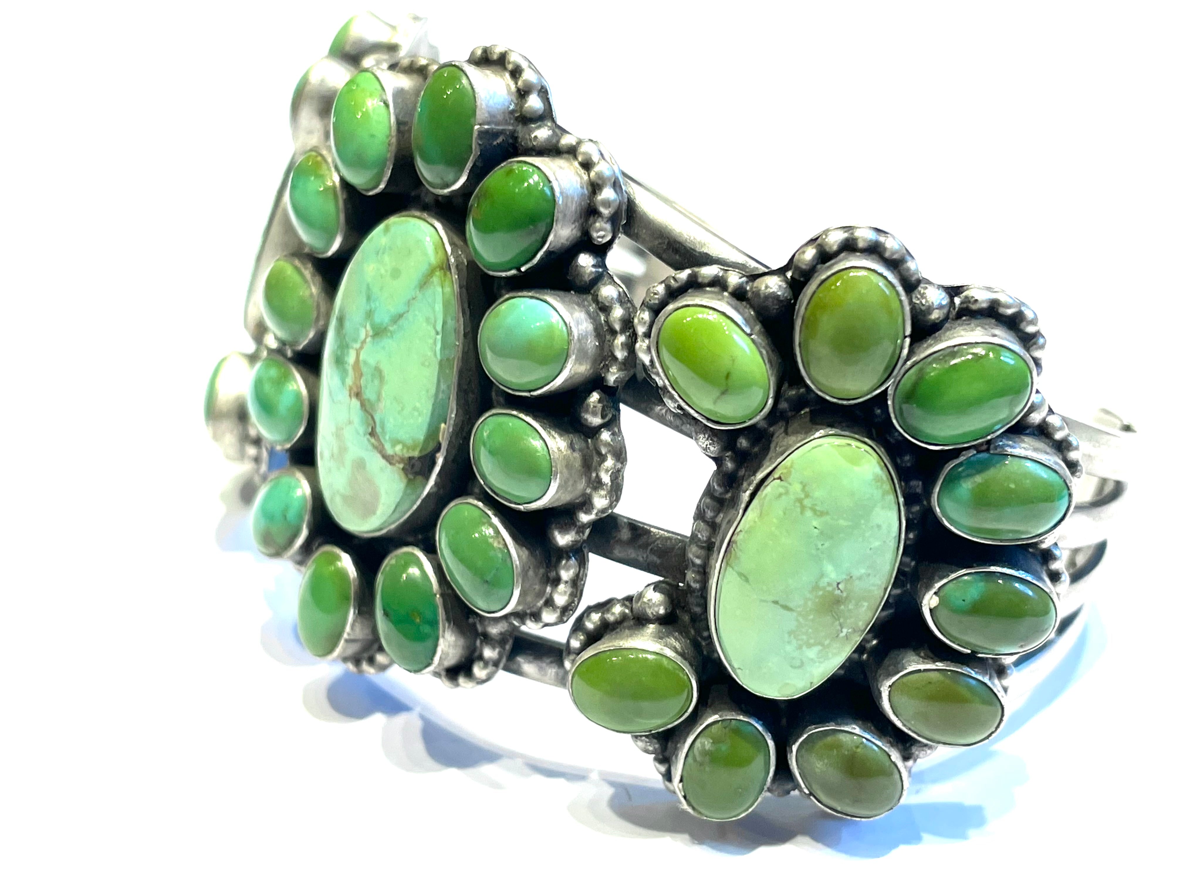 Amazing Navajo rare emerald turquoise bracelet