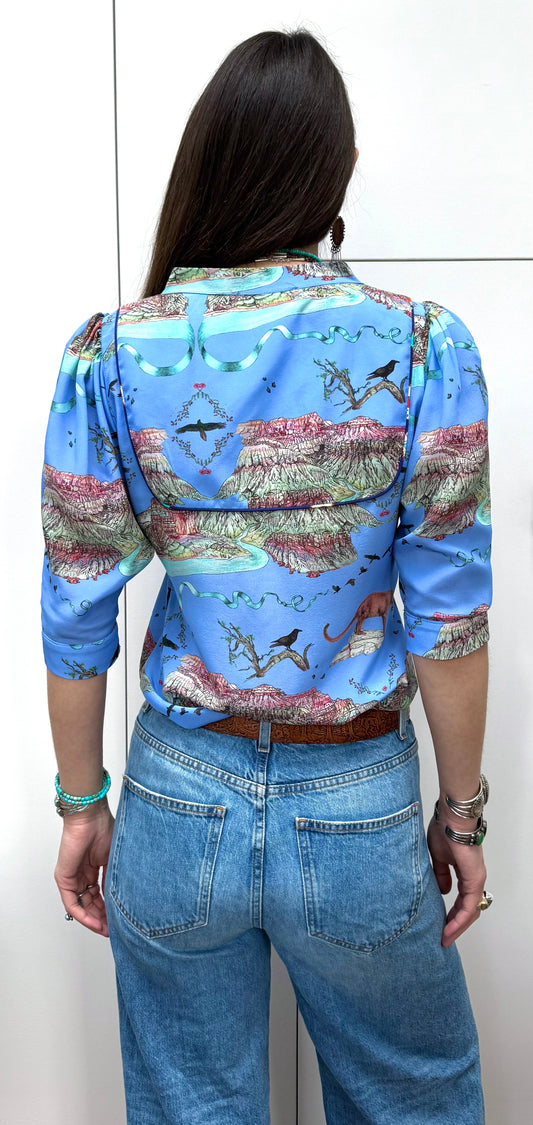 CDC blouse blue mountain