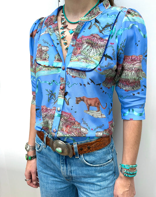 CDC blouse blue mountain