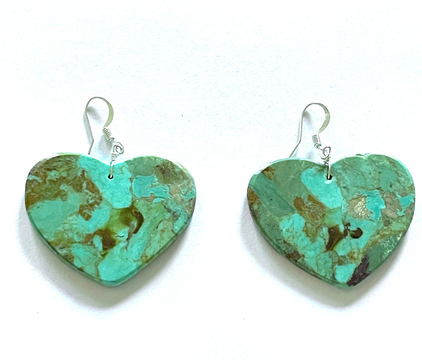 Heart earrings turquoise stun h