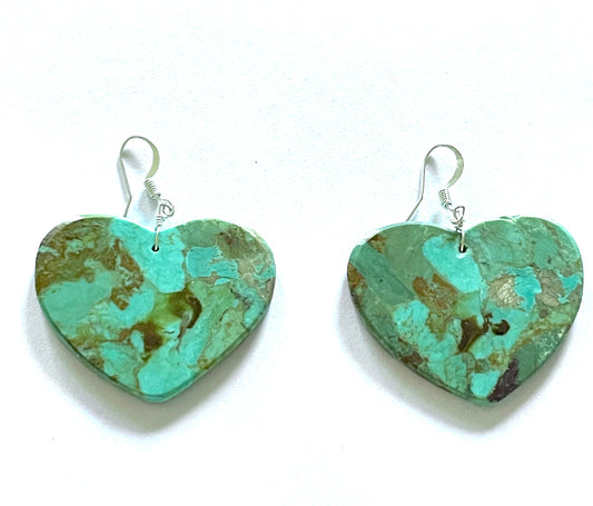 Heart earrings turquoise stun h