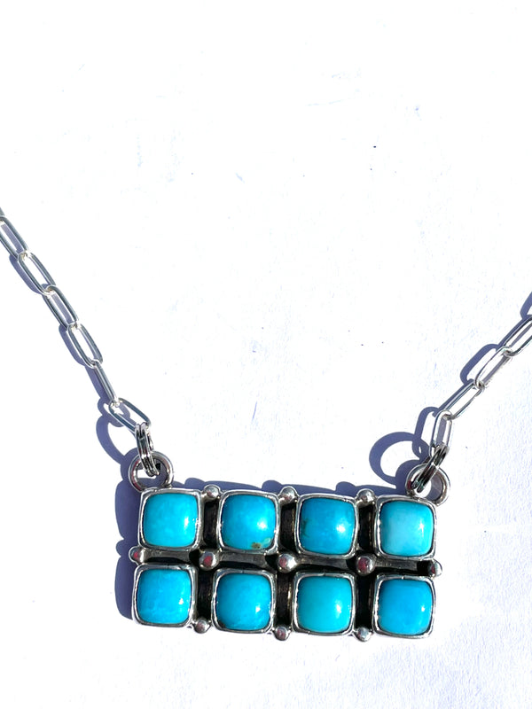Navajo necklaces with sleeping beauty turquoise