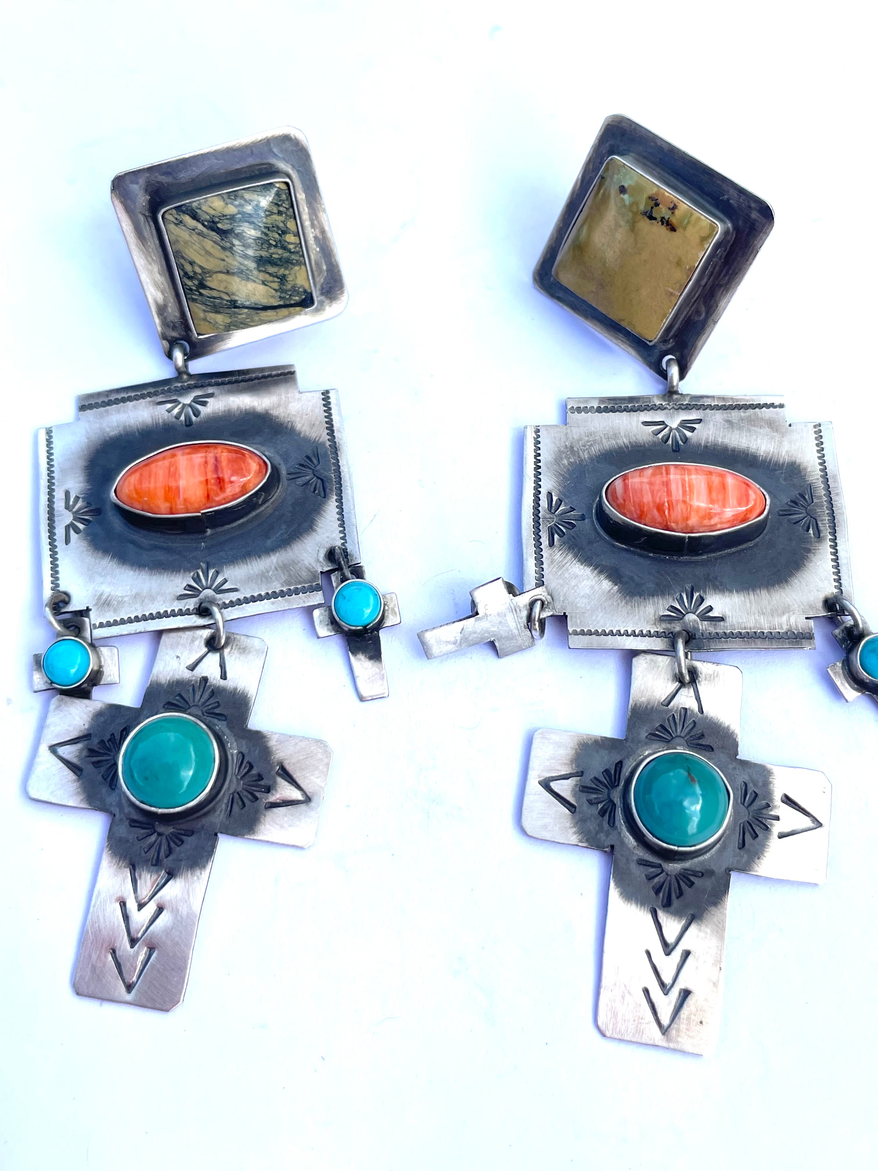 Navajo earrings four directions