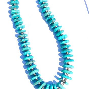 Large super long turquoise necklace