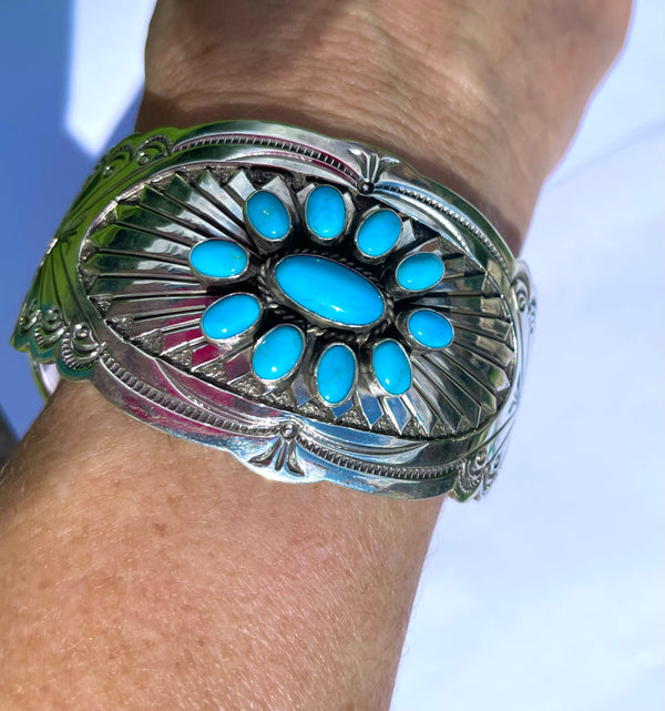 Turquoise cluster bracelet Navajo