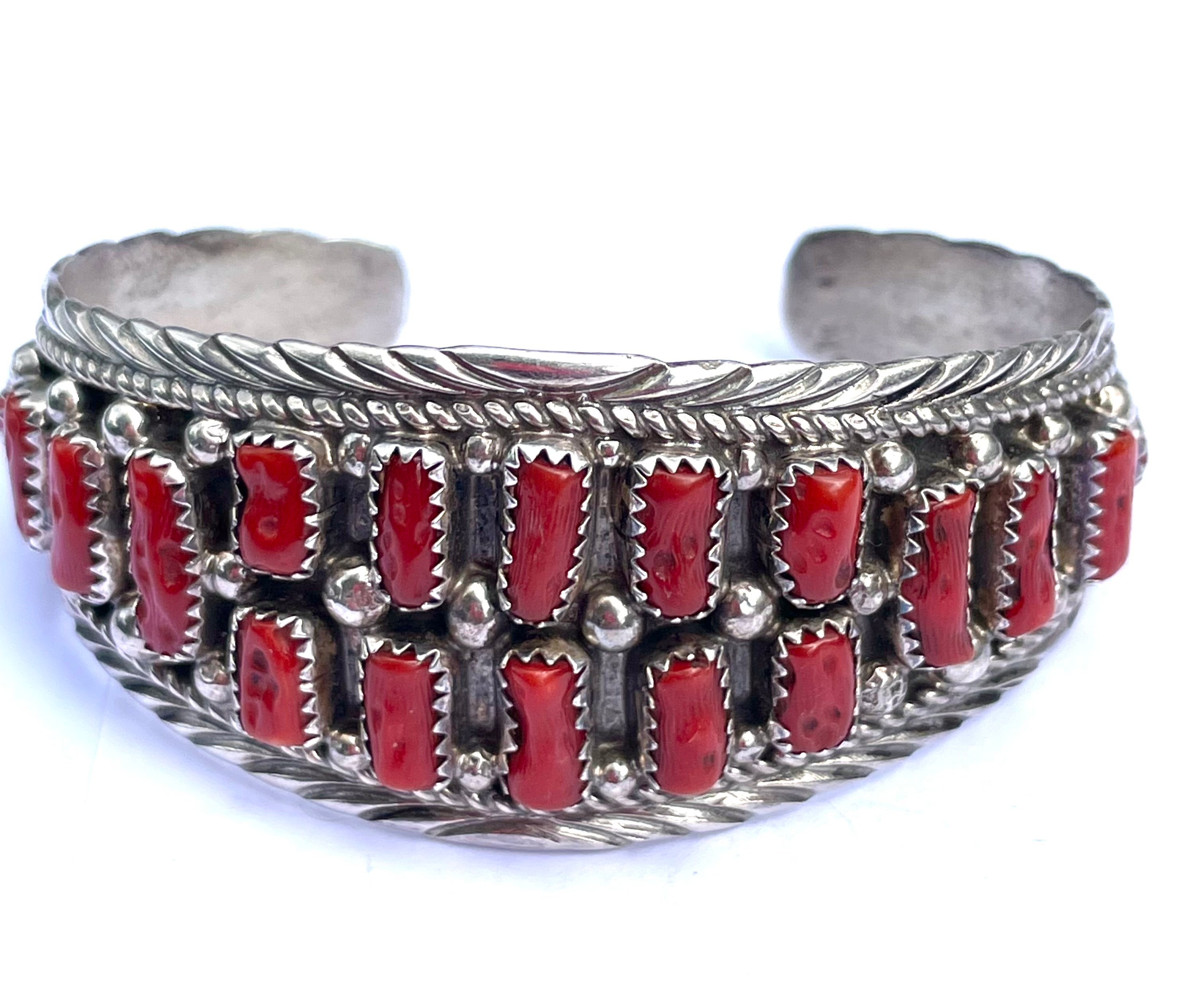 Navajo bracelet vintage coral