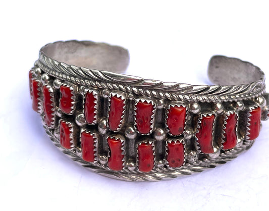 Navajo bracelet vintage coral