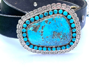 Amazing turquoise belt buckle Navajo