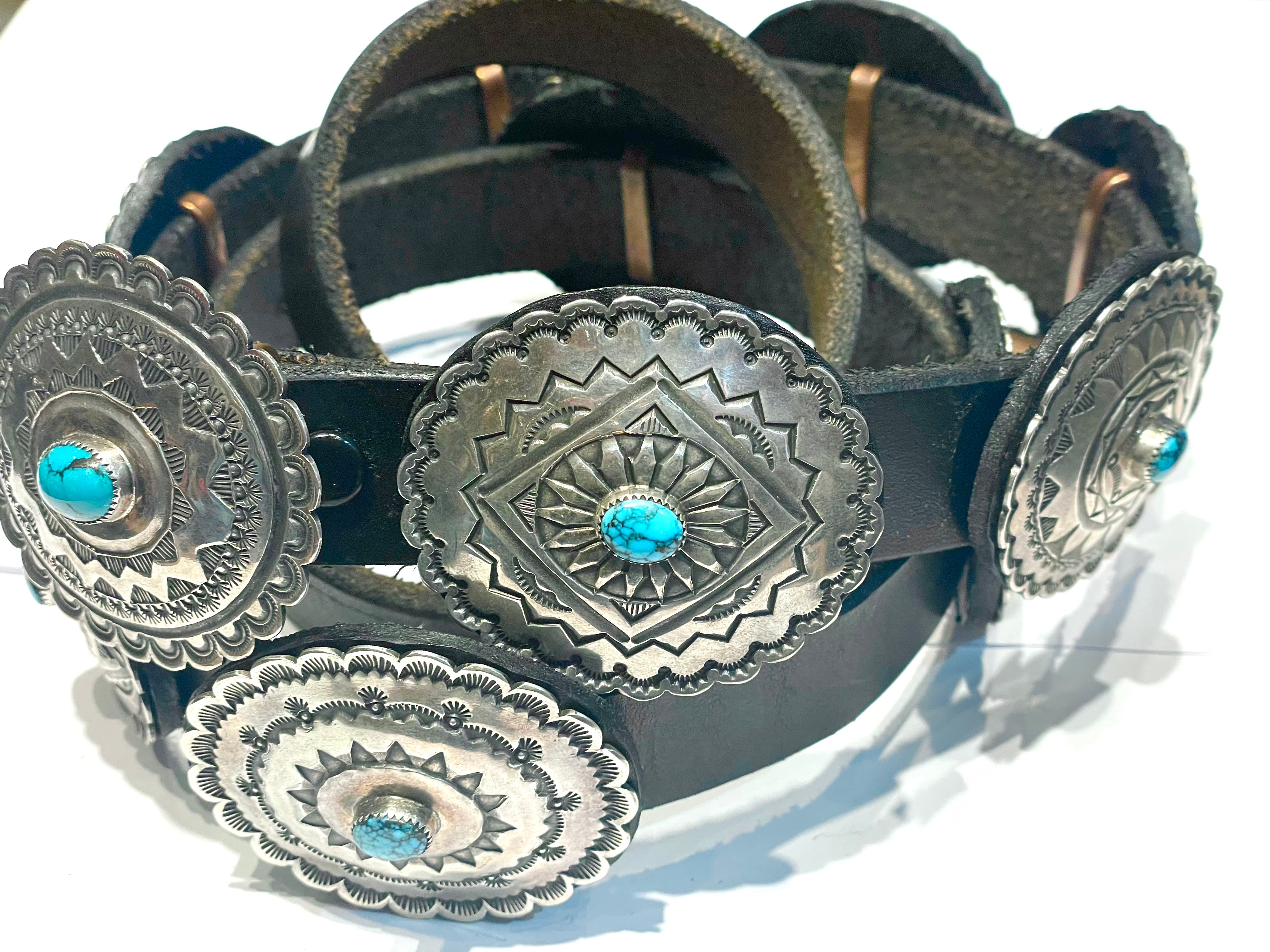 Sterling silver concho belt