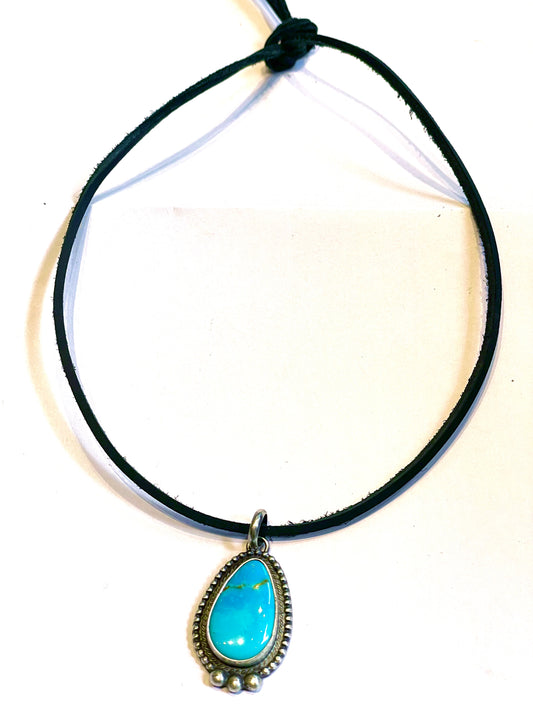 Sleeping beauty turquoise pendent