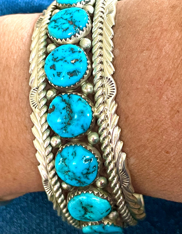 Turquoise nugget vintage bracelet