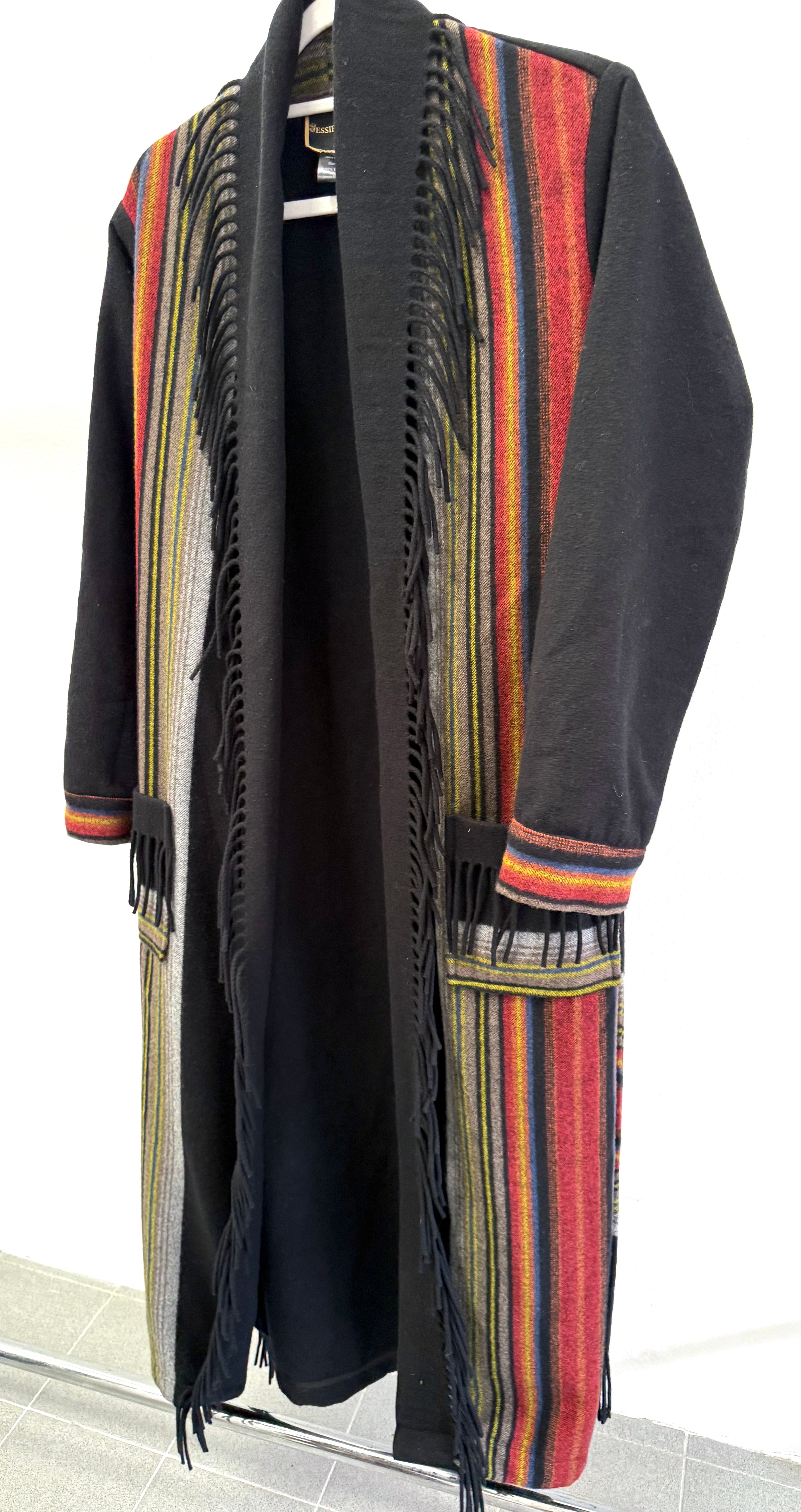 Long fine wool blanket wrap cardigan / coat