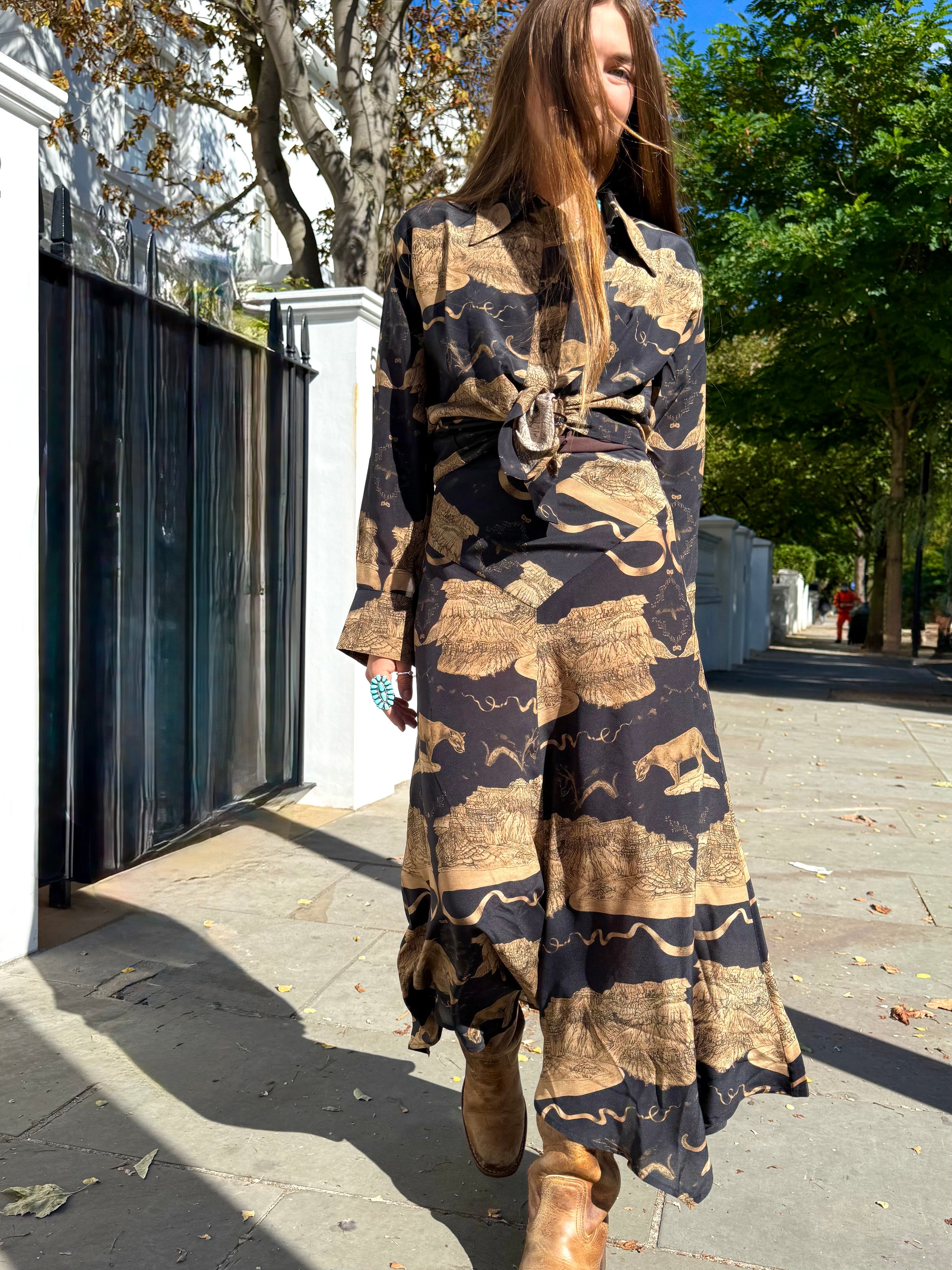 New mountain lion print skirt