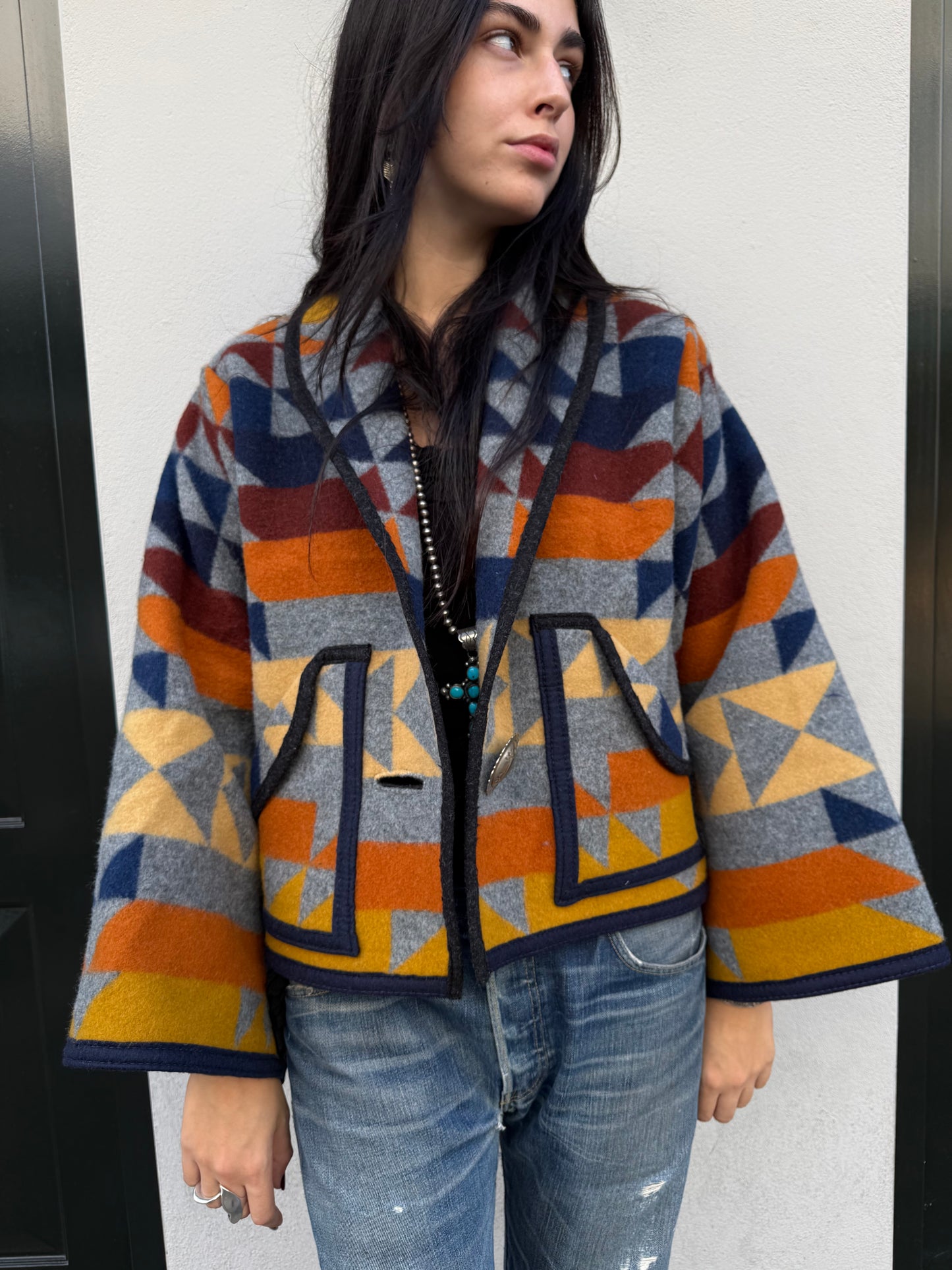 New bolero blanket wide sleeve jacket