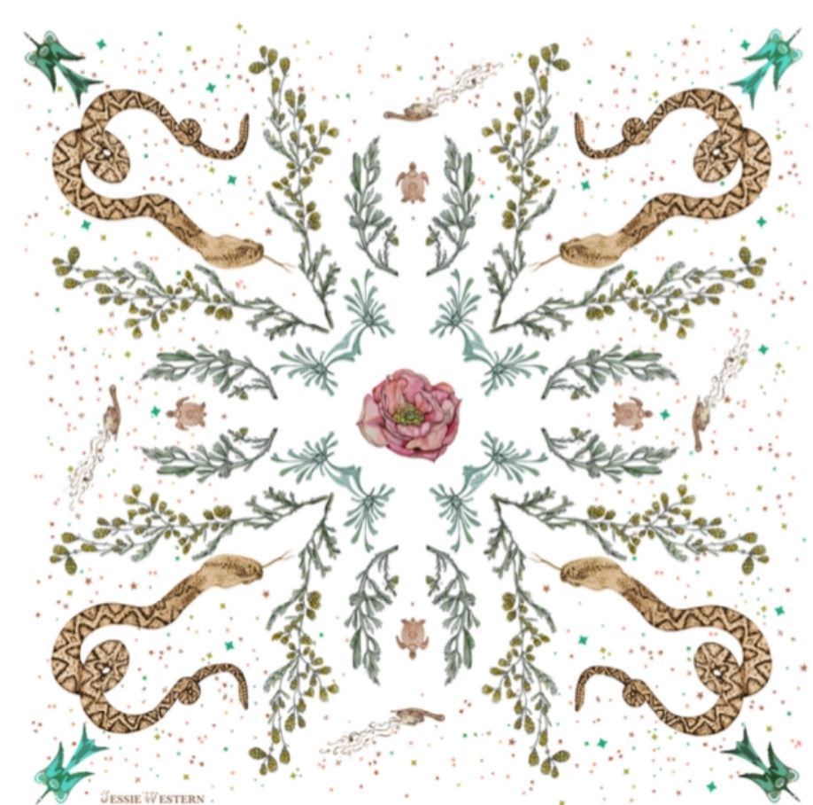 Cream cashmere  bandana scarf