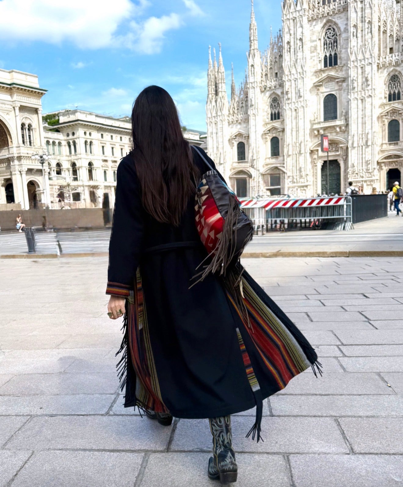 Long fine wool blanket wrap cardigan / coat