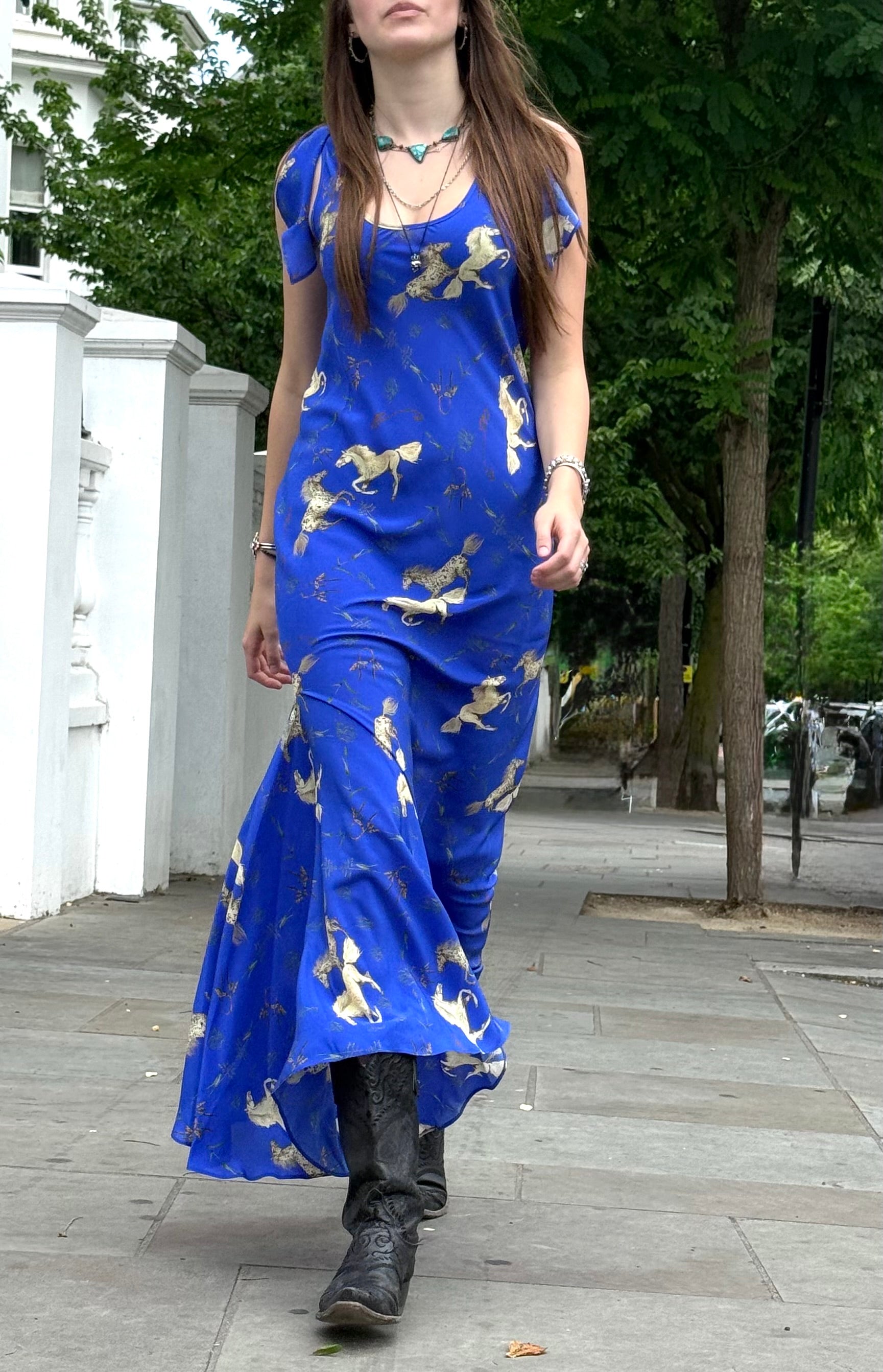 Horse print Beutifully new bias cut dress