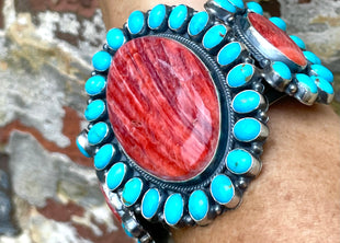 Amazing spiny and turquoise bracelet