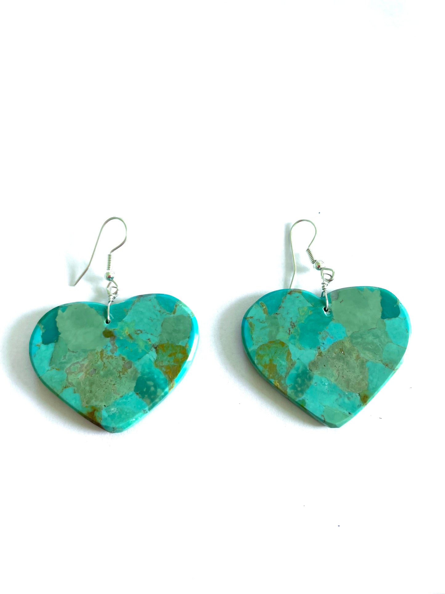 Heart earrings turquoise stun h