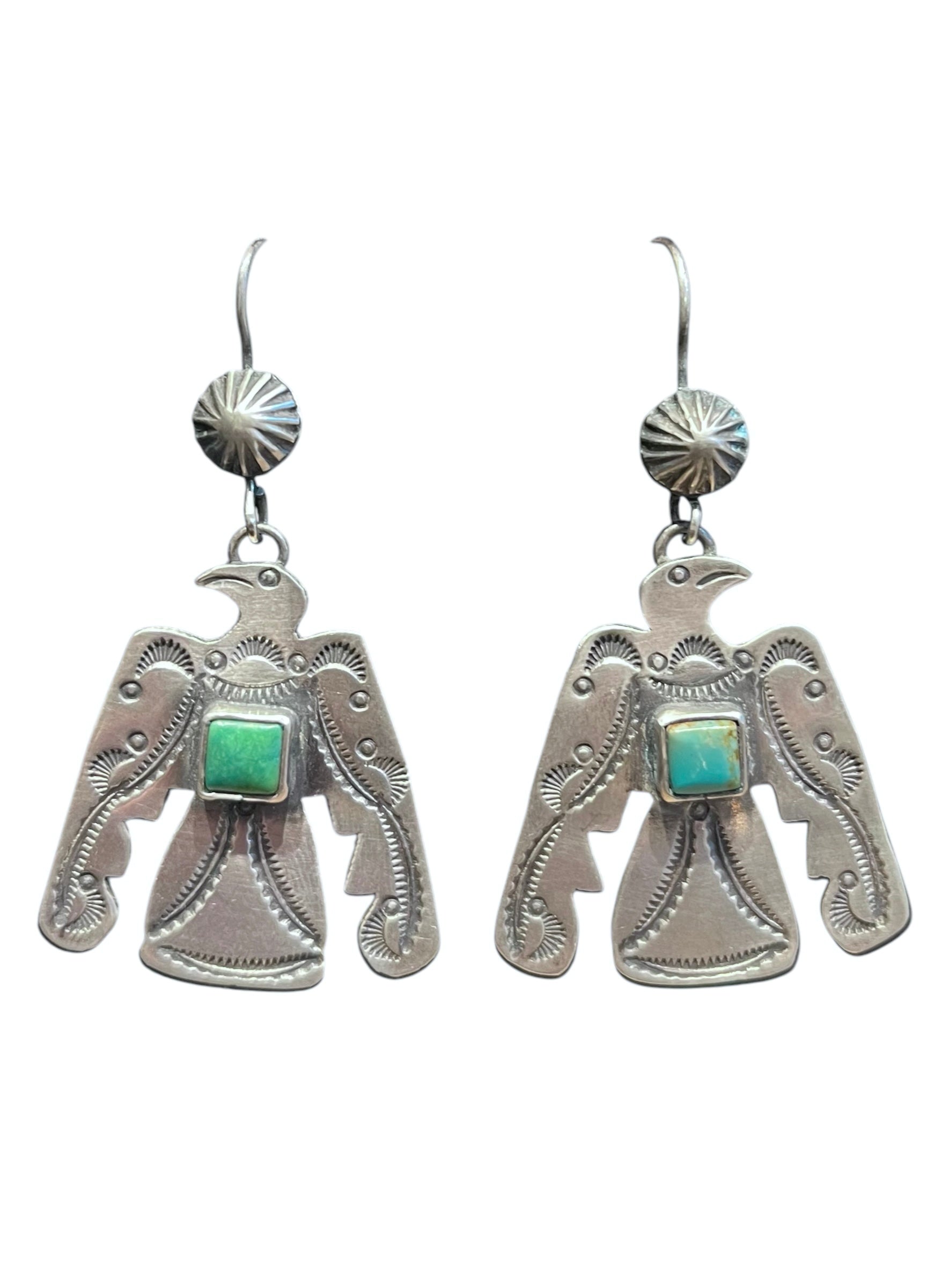 Eagle earrings Navajo sterling silver