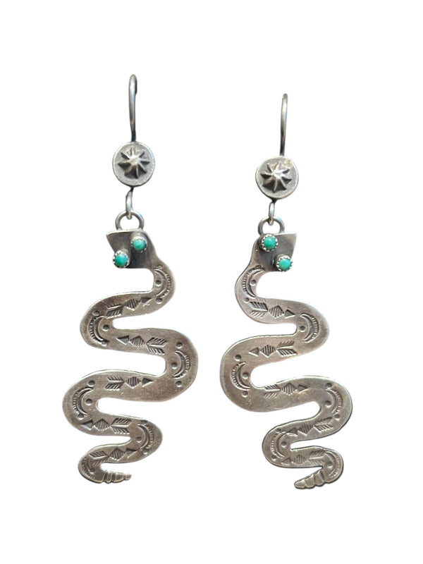 Snake sterling silver earrings