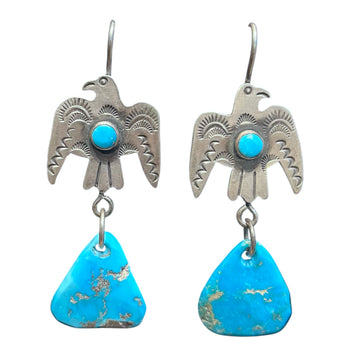 Eagle earrings Navajo sterling silver