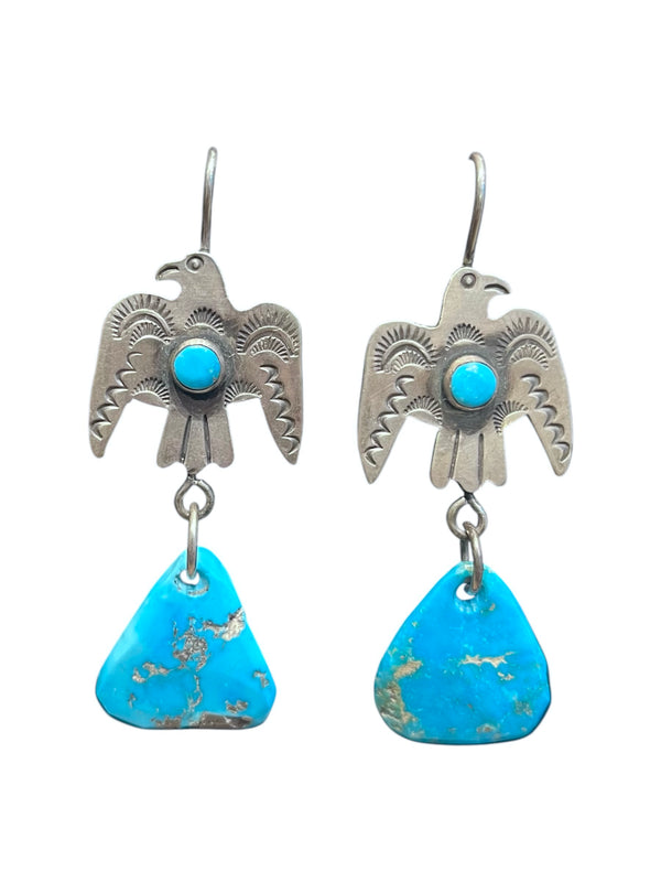 Eagle earrings Navajo sterling silver