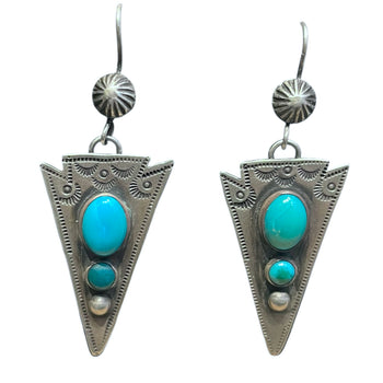 Navajo sterling silver drop earrings