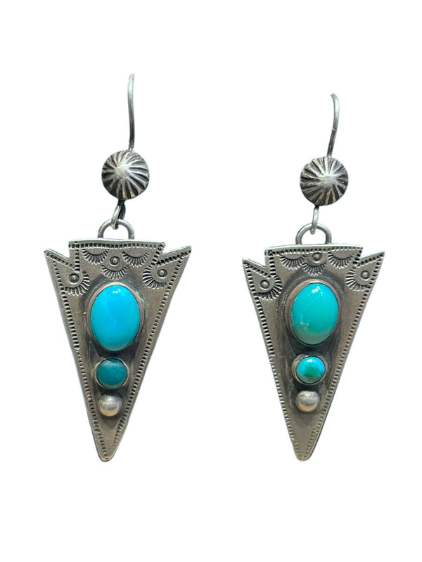 Navajo sterling silver drop earrings