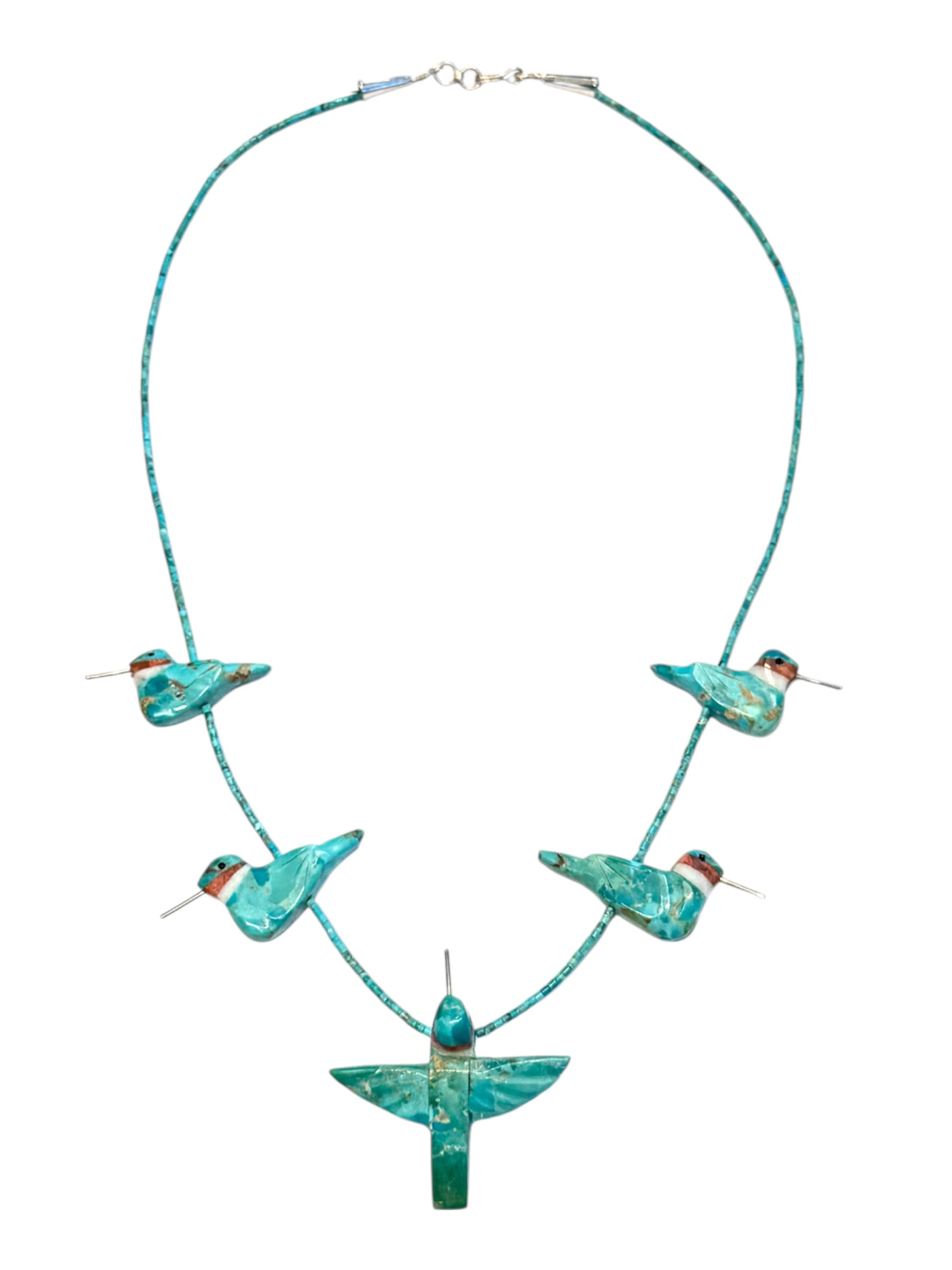 Hummingbird fetish animal necklace