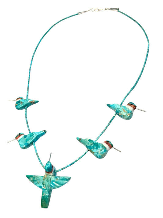 Hummingbird fetish animal necklace