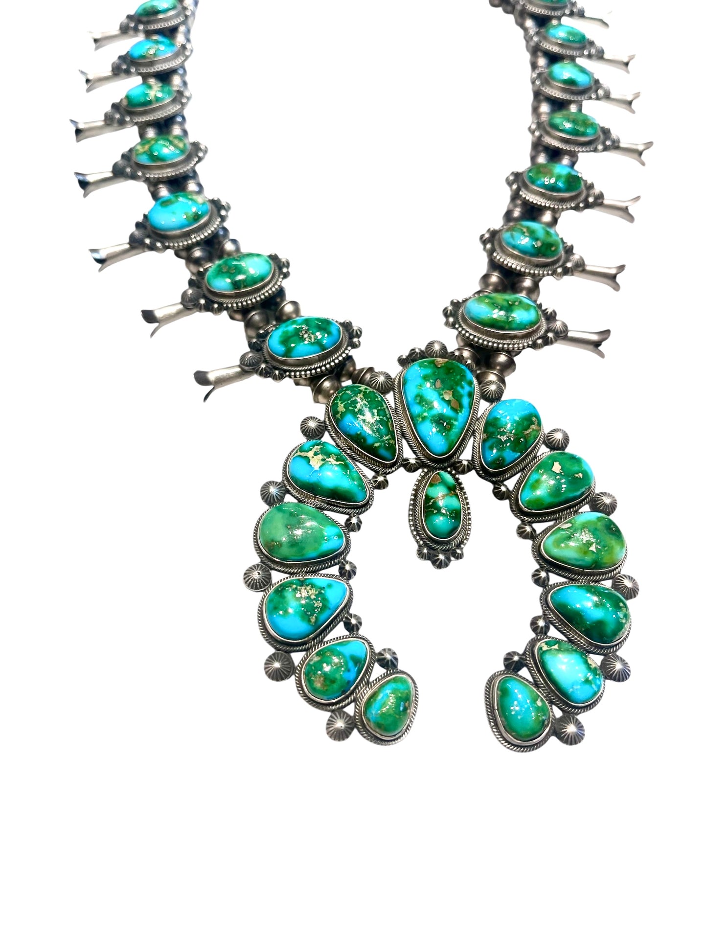 Rare Emerald Green Turquoise Squashblossom