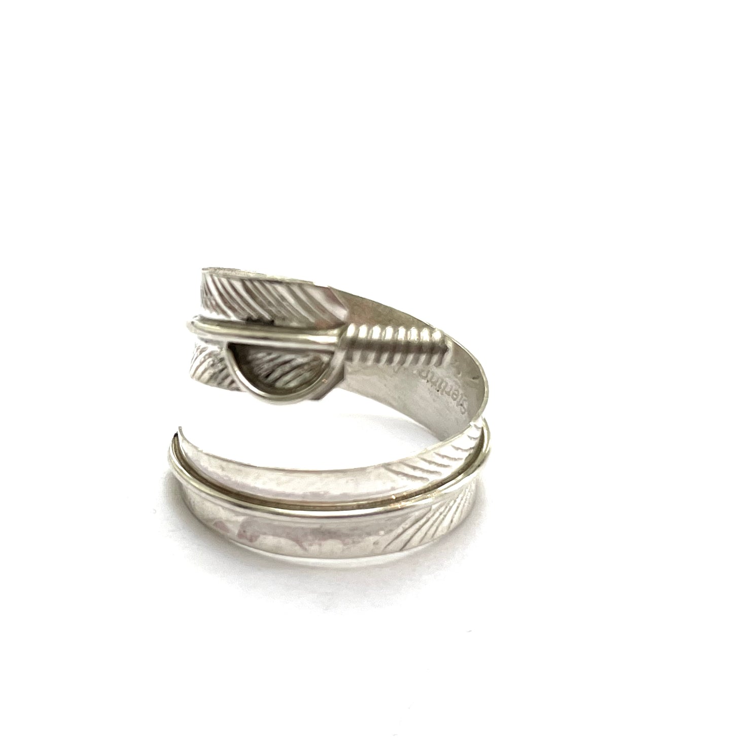 Sterling silver feather ring