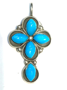 Turquoise cross pendent