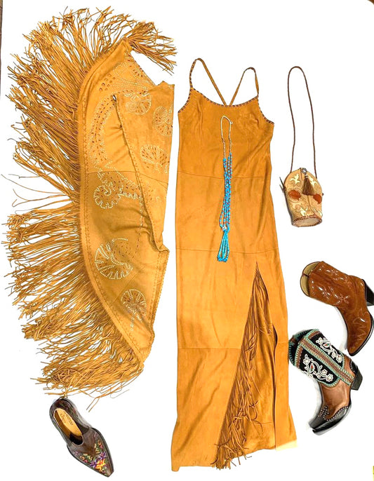 Dress Jessie Western  Suede long dress