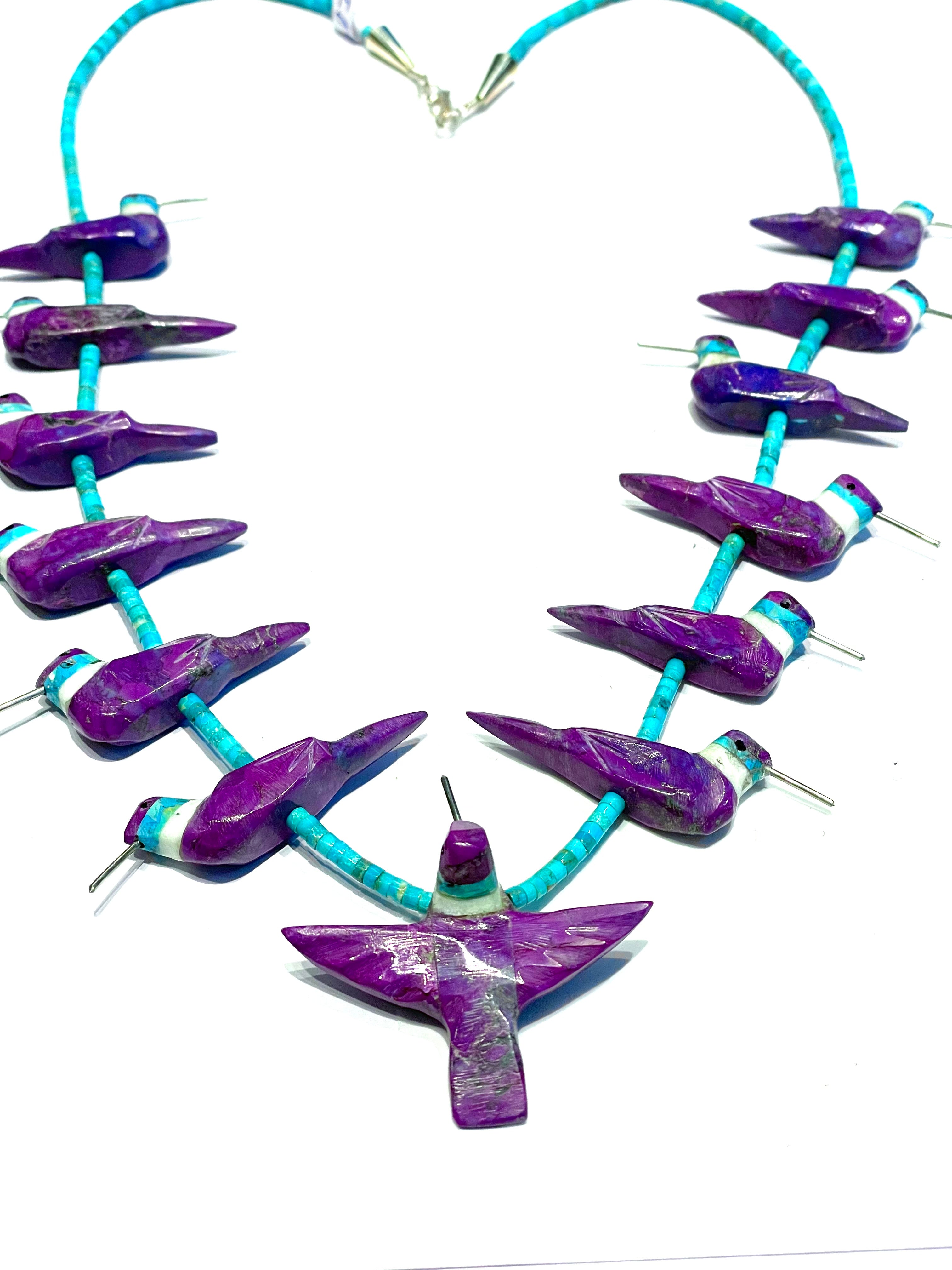 New sugalite power animal necklace hummingbird