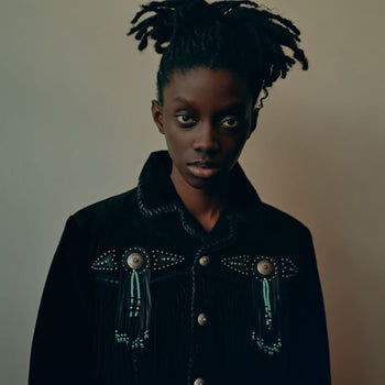 Suede fringed black jacket