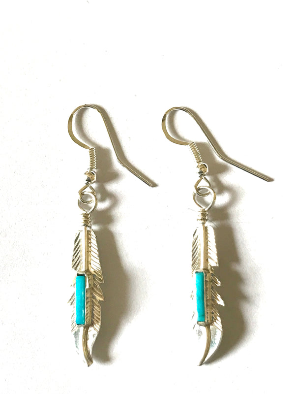 Turquoise Sterling silver feather