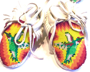 Hand beaded baby moccasins shoes
