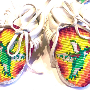 Hand beaded baby moccasins shoes