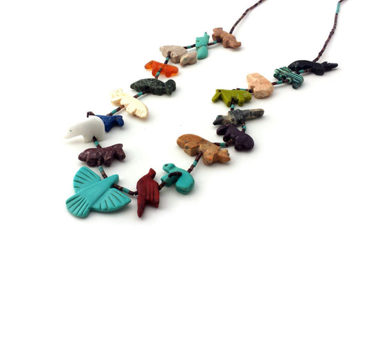 New long power animal necklace eagle multi