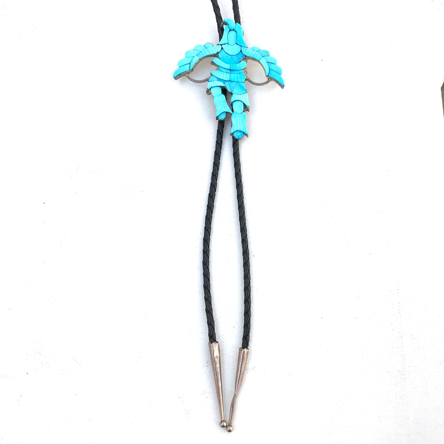 Zuni inlaid Turquoise eagle dancer bolo tie