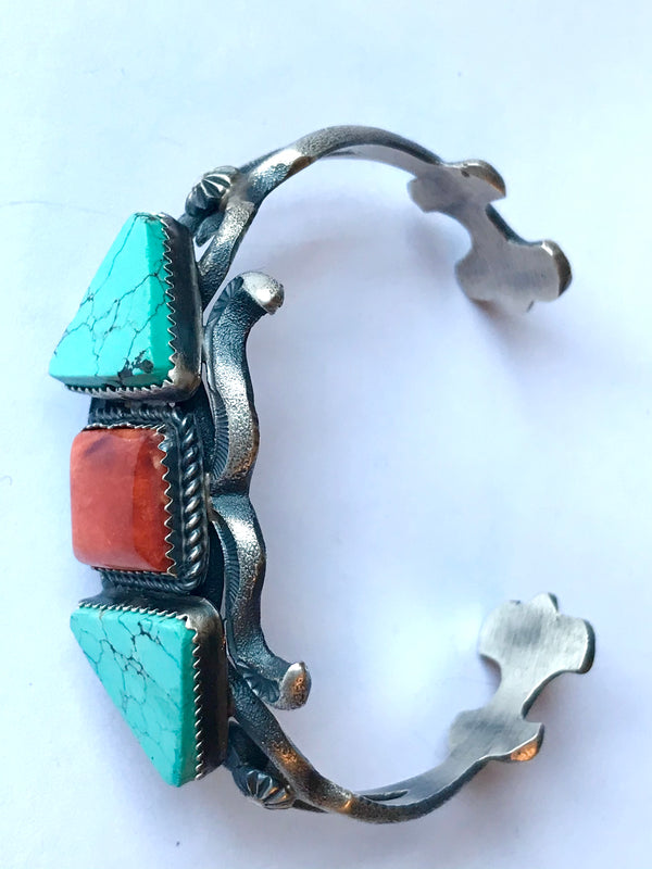 Spiny oyster and turquoise  bracelet Navajo