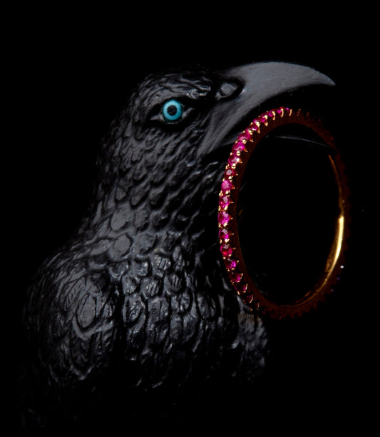 Eternal ring, pink Ruby and 18k Gold